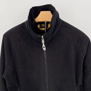 Mountain Hardwear Womens M Medium Solid Black Fleece Jacket Full-Zip